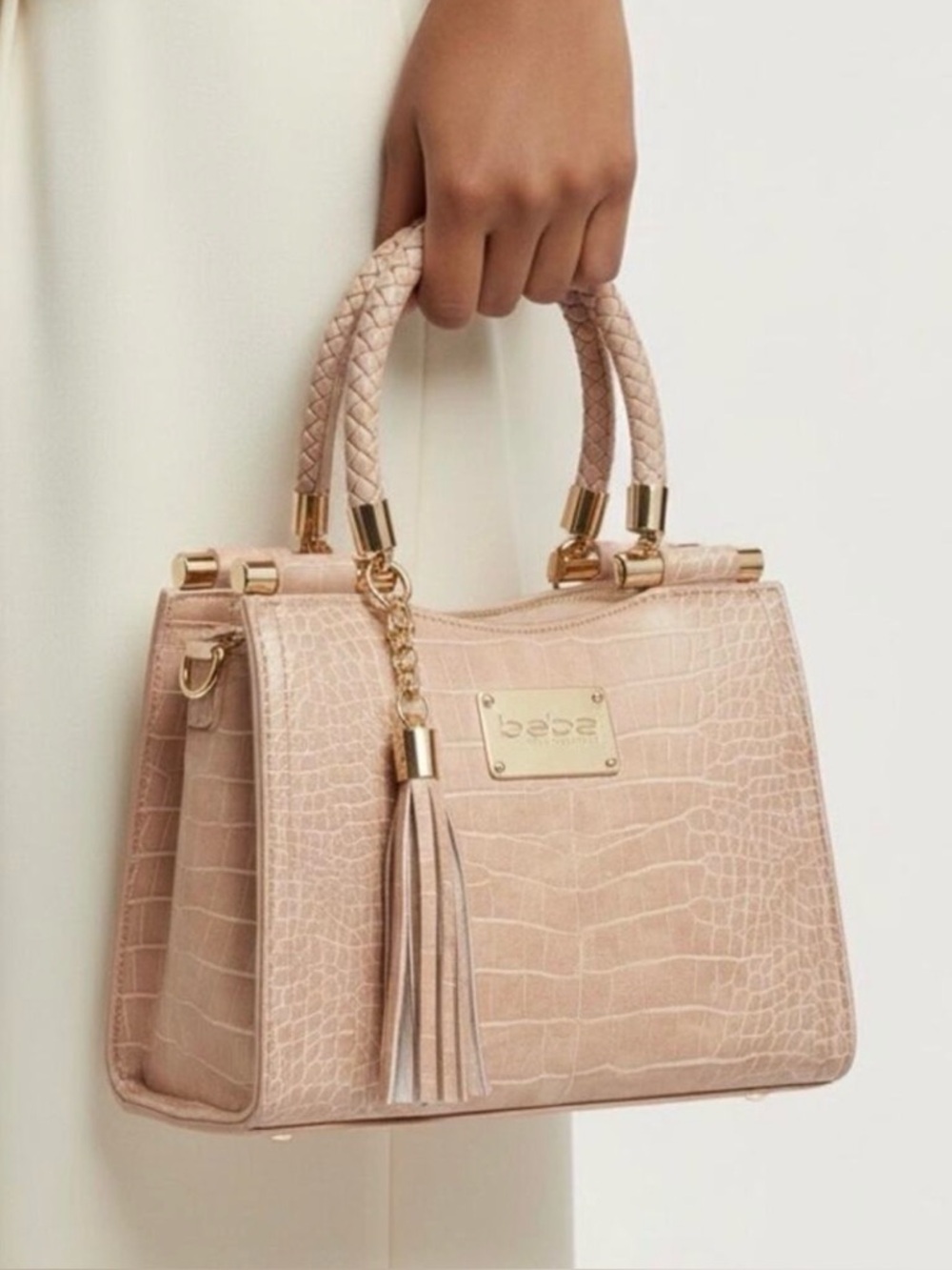 BEBE Natalie Micro Croco Shopper Crossbody-Satchel Bag NWT